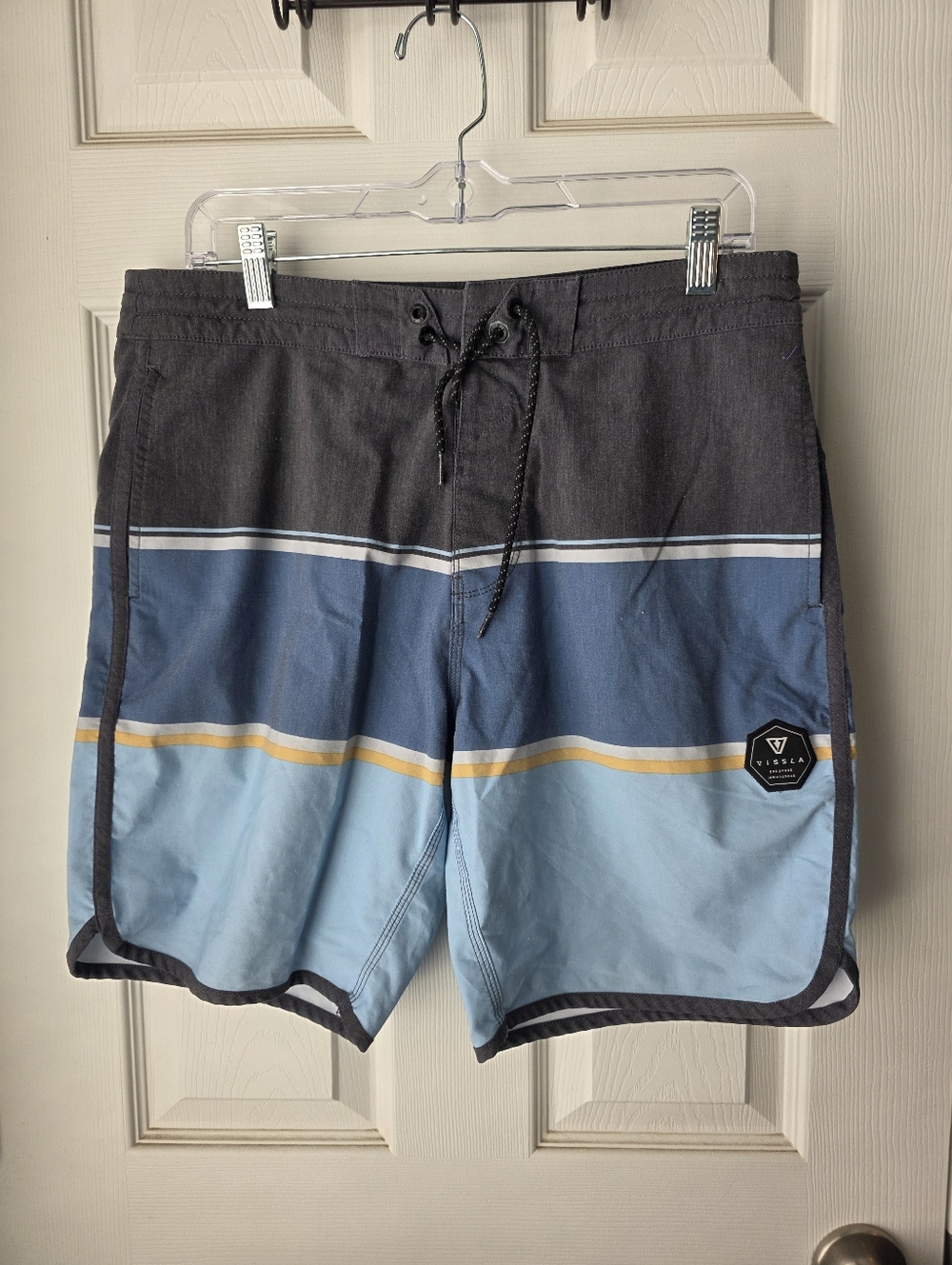 Vissla Men's The Point 19.5" Drawstring Boardshorts Gray/Blue Size 32
